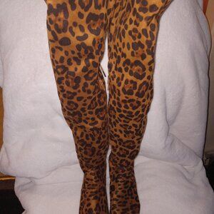 Animal print over the knee's boots